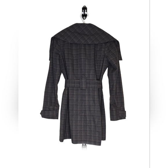 Tweed Cotton Lined Corpcore Preppy Spring Academia Trench Coat Jacket Size M - Picture 3 of 10